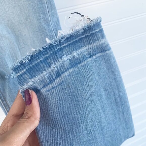 Zara Woman light wash distressed mid rise skinny jeans size 6 - Picture 3 of 9